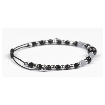 Bransoletka czarny TURMALIN ANGELIT HEMATYT ochrona i sprawiedliwość